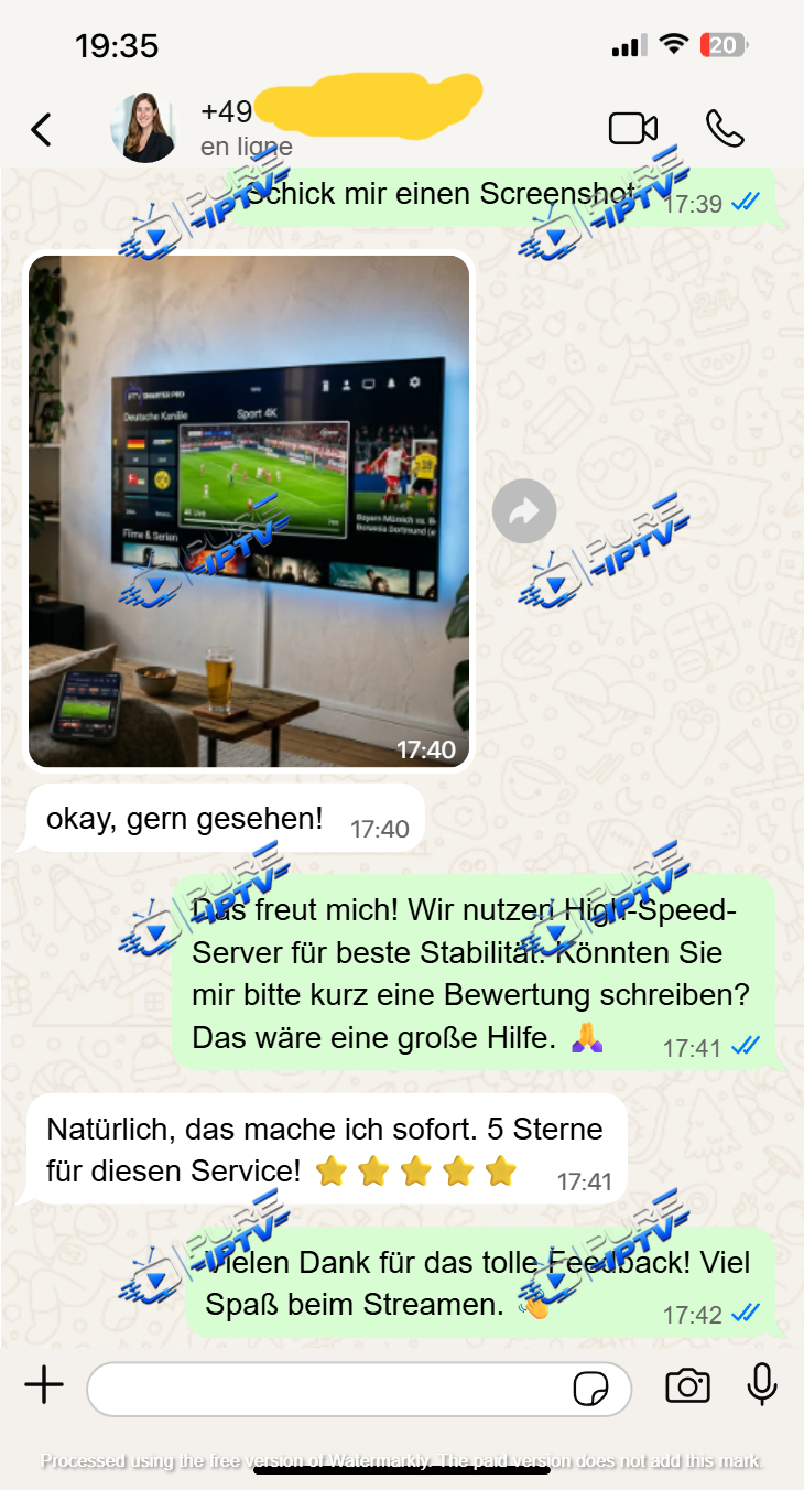 Capture anonymisée du support WhatsApp Pure IPTV 05