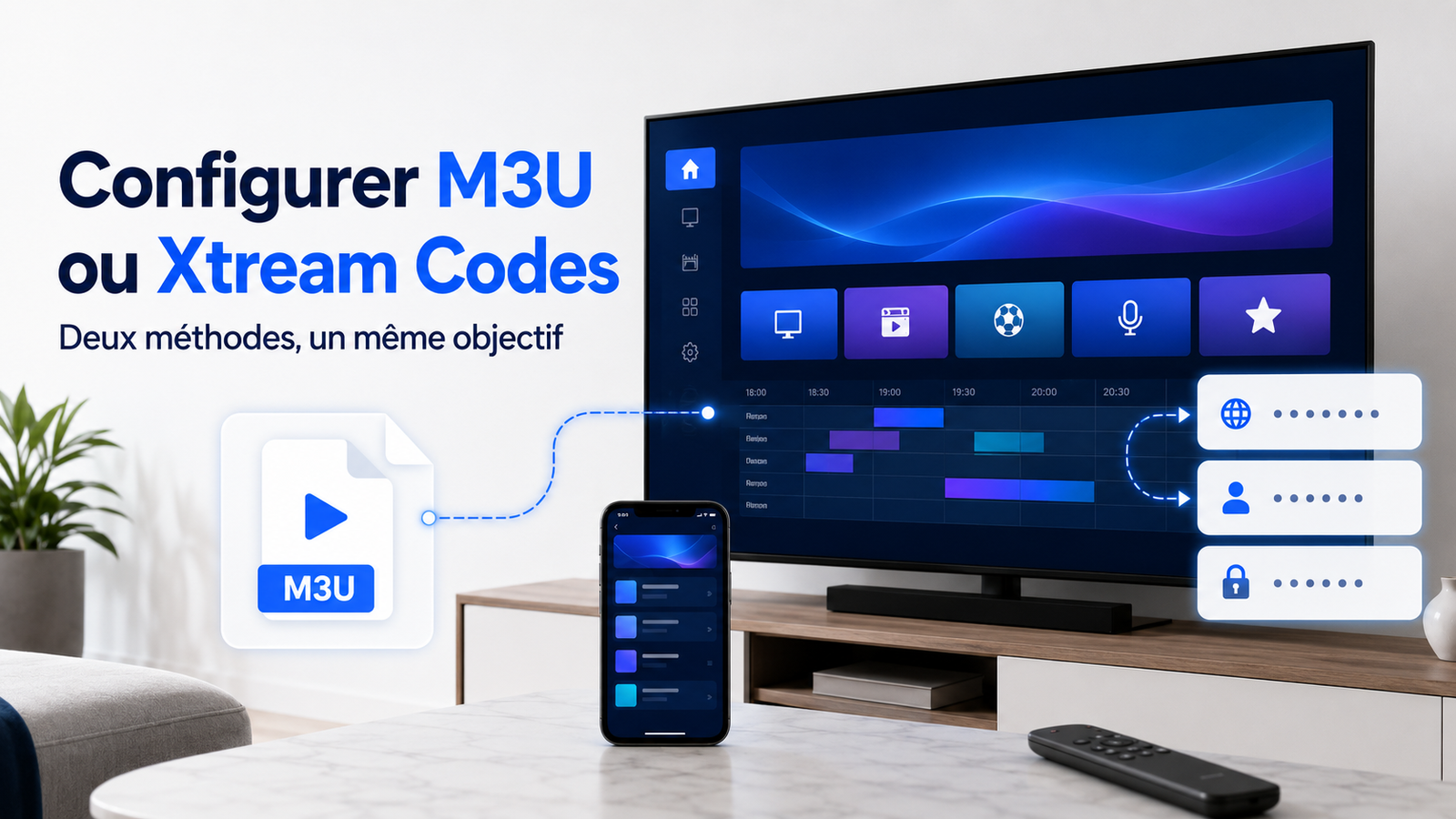 Configurer M3U ou Xtream Codes pour IPTV sur Smart TV