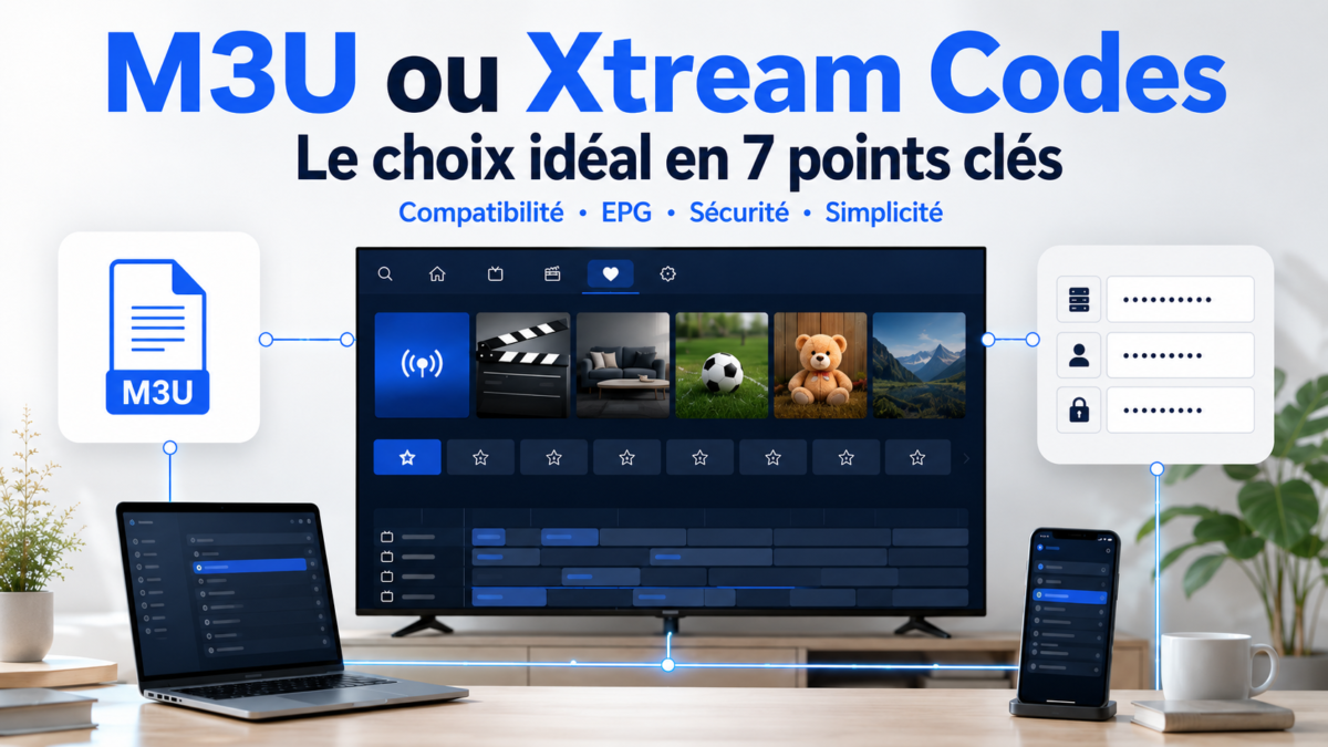 M3U ou Xtream Codes comparés en 7 points clés