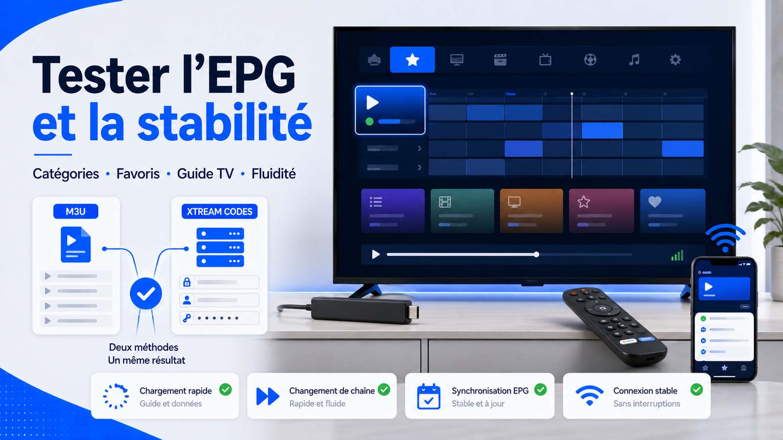 Tester l’EPG, les catégories et la stabilité après configuration