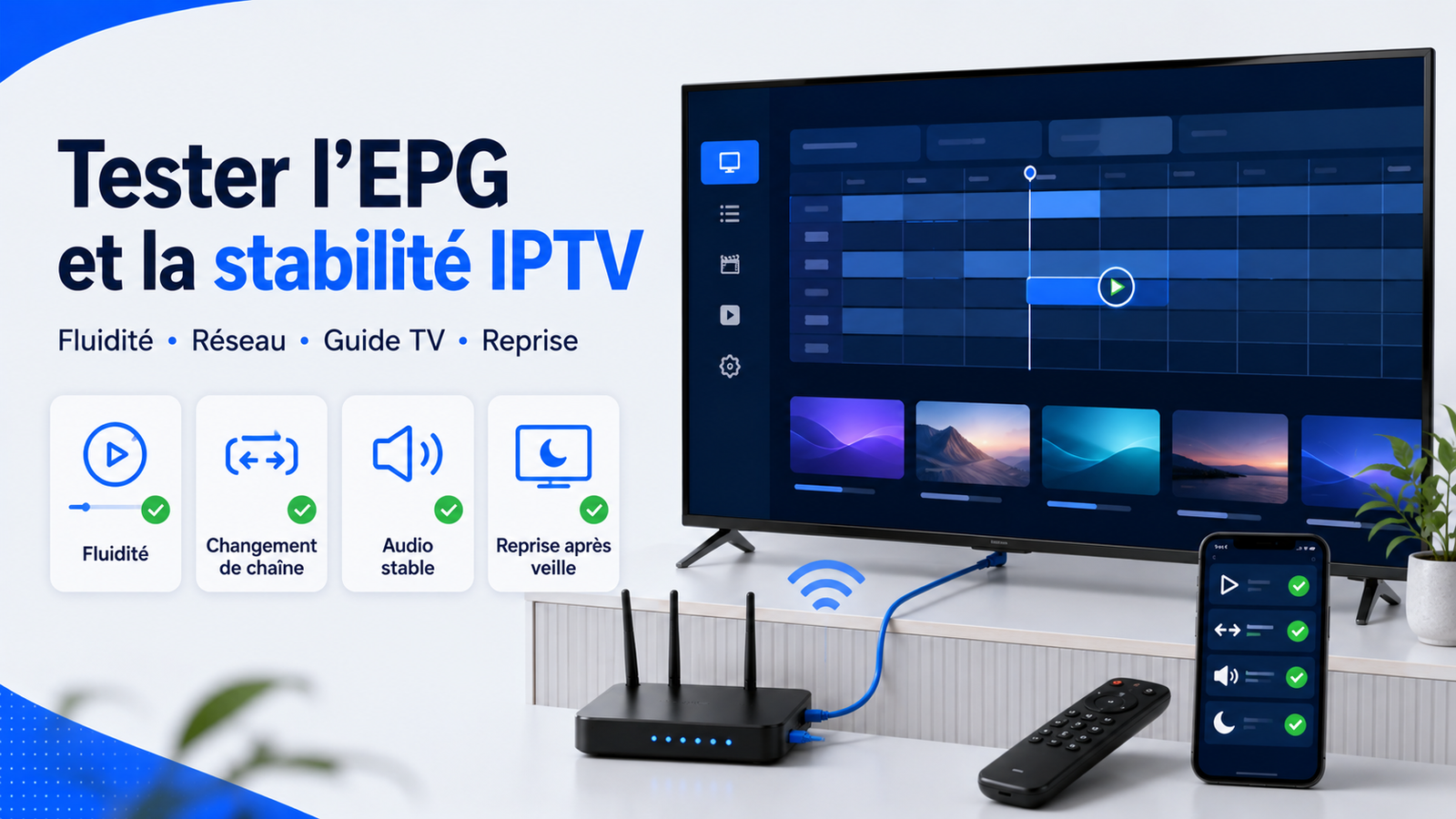 Tester l’EPG et la stabilité IPTV sur Smart TV